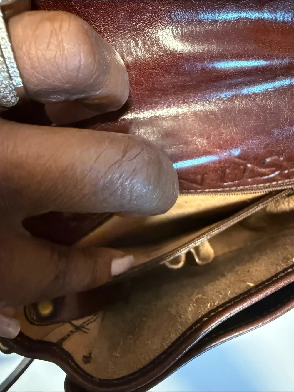 Vintage Brahmin Dark Brown Leather Crossbody Bag - Picture 11 of 15